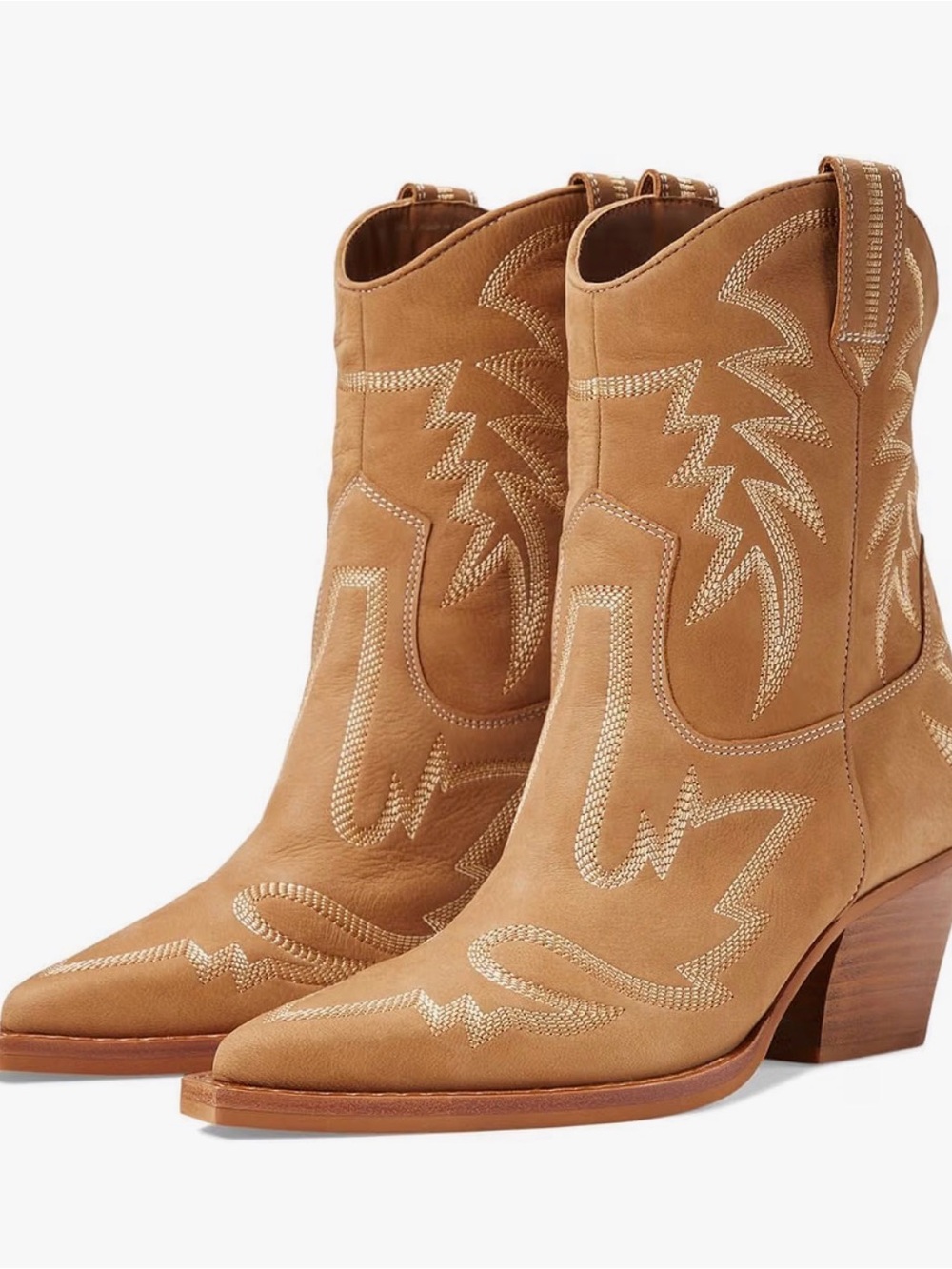 Dolce Vita Runa Tan Suede Western Ankle Boots